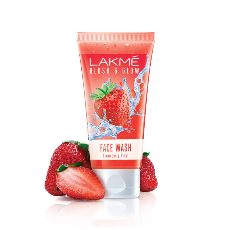 Lakme Blush & Glow Strawberry Blast Face Wash, 50 gm